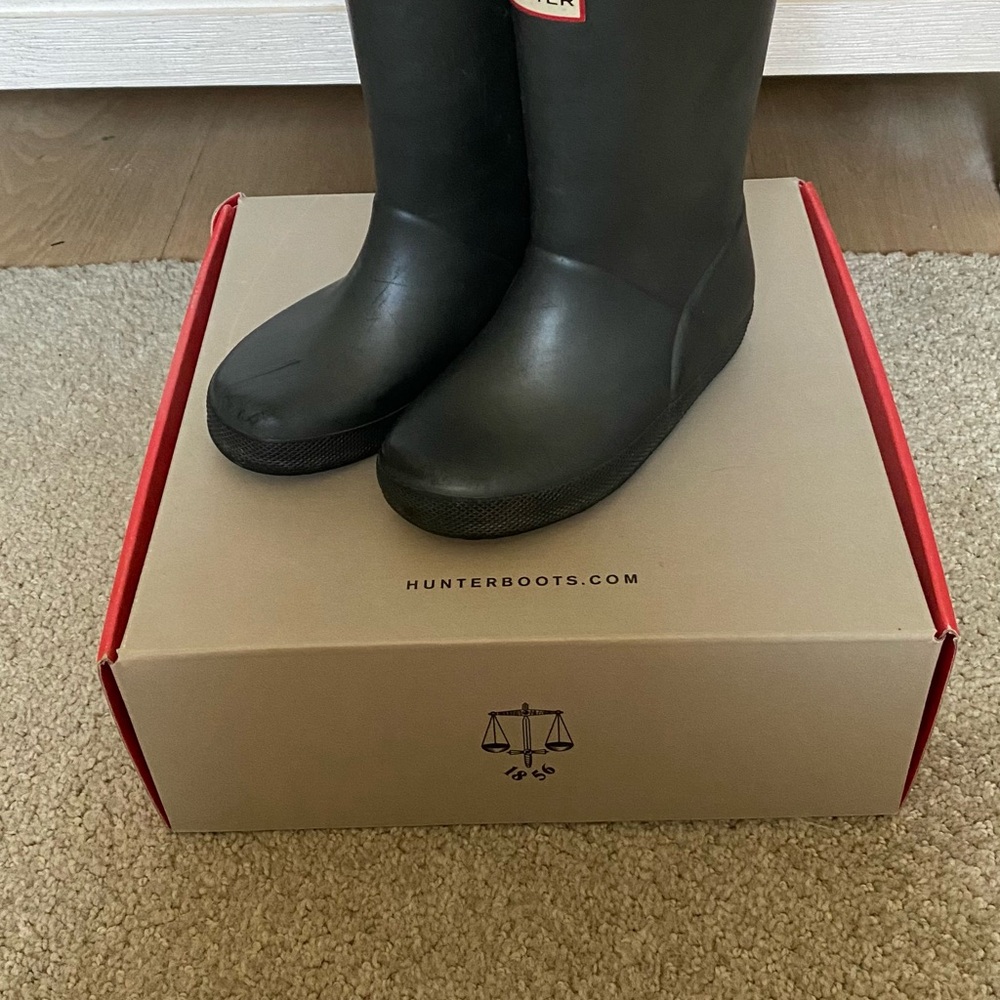 Hunter Black Matte Tall Waterproof Rain Boots
